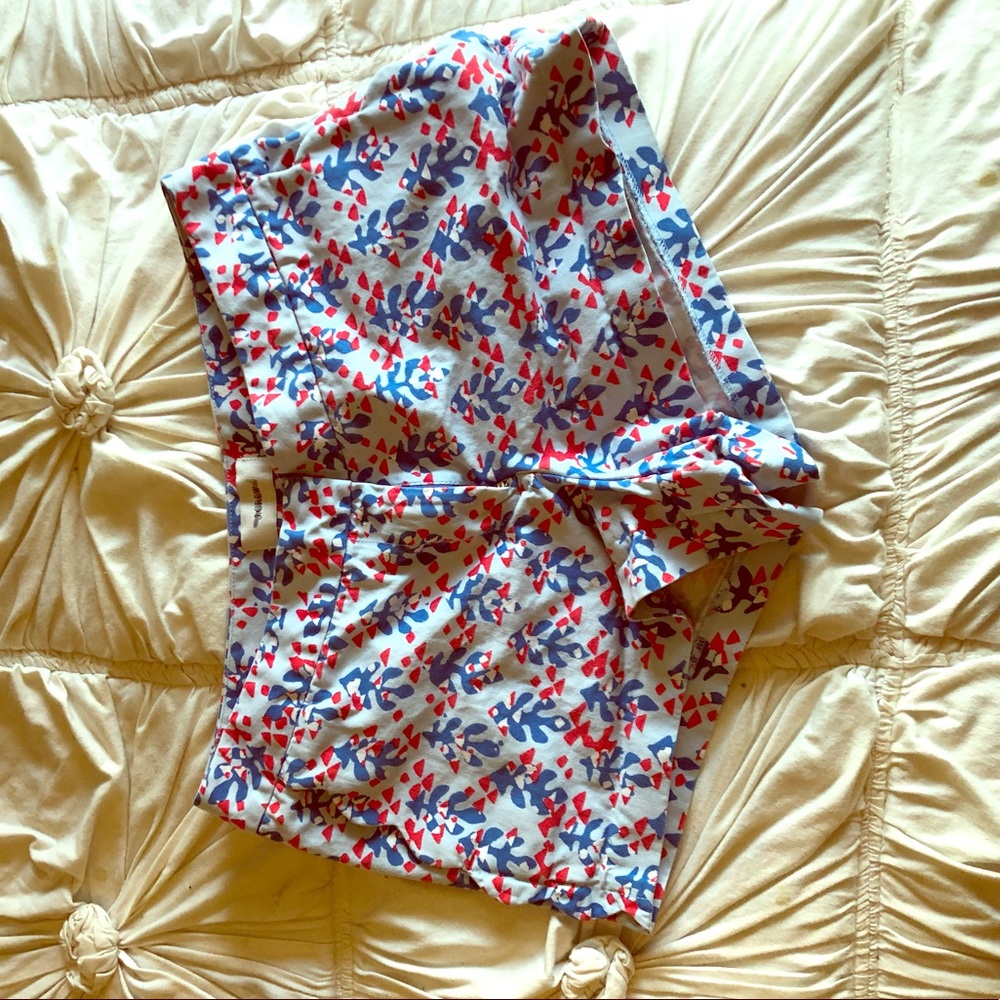 J crew red white and blue shorts